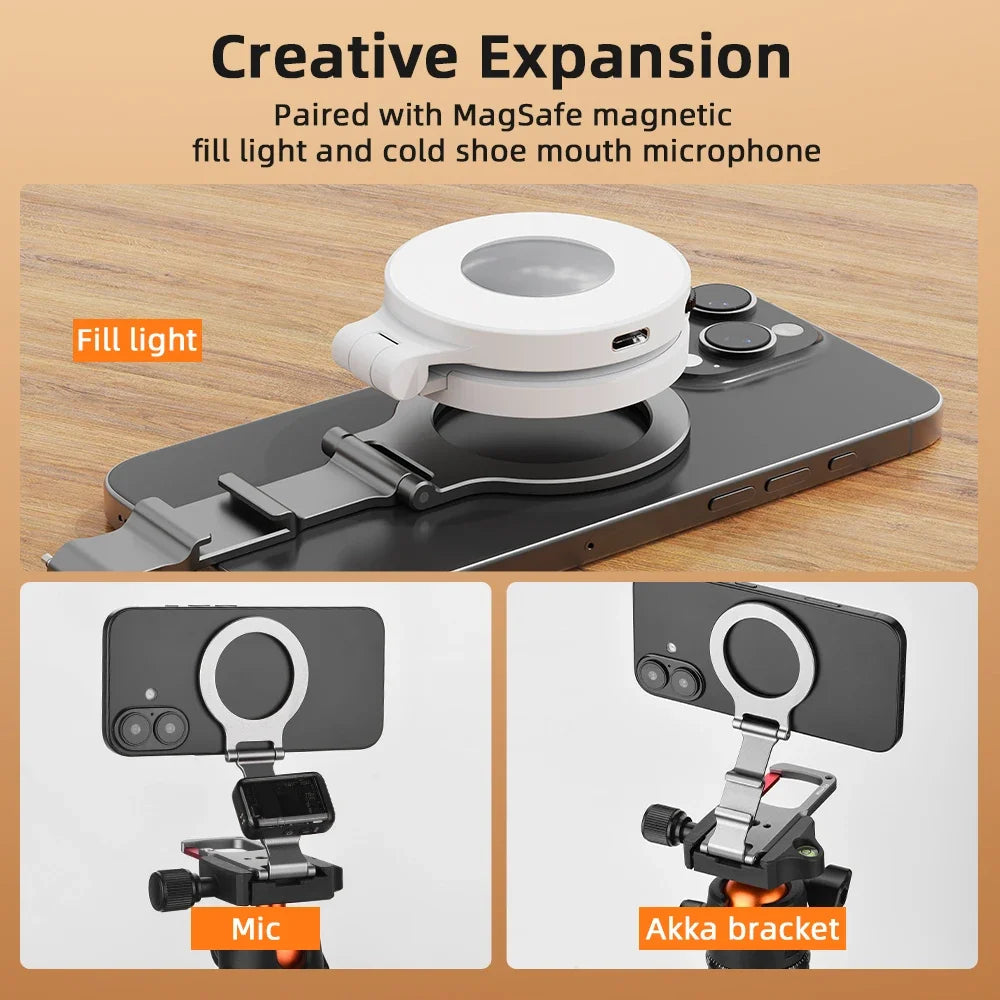 Magnetic Phone Holder Carabiner Mount Bracket for  iPhone 17 16 15 Compatible with Magsafe Desktop Base Vlgo Handle Travel Stand