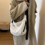 Large Capacity Nylon Shoulder Bag [Korean Style Hobo Bag]