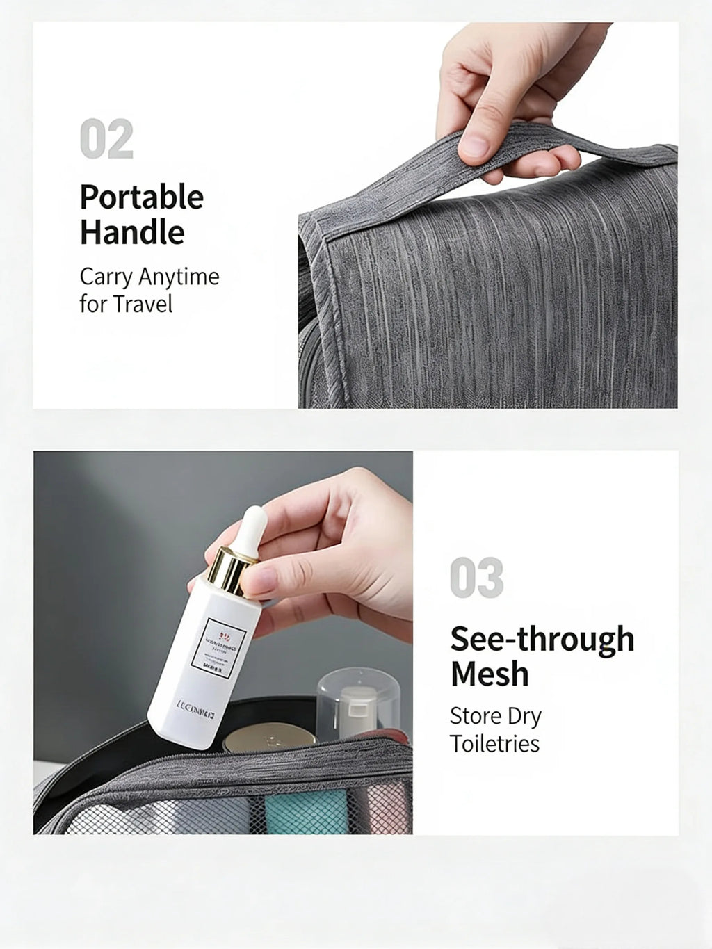 Homefish Wall-Mounted Travel Personal Hygiene Bag Cosmetics and Bathroom Supplies Packs