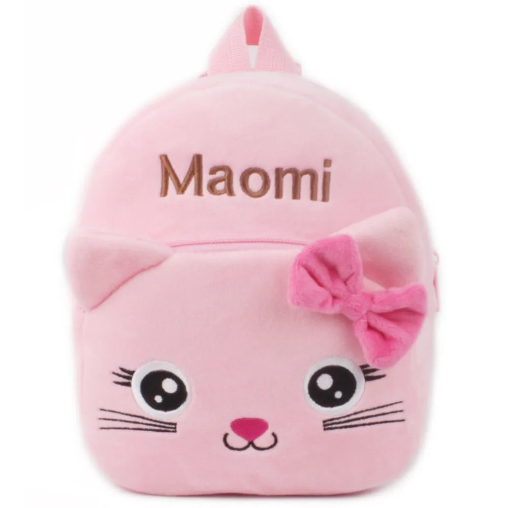 Kawaii 3D Cartoon Animal Kids Backpack Plush Mini Kindergarten Schoolbag Soft Stuffed Travel Backpack Birthday Gift