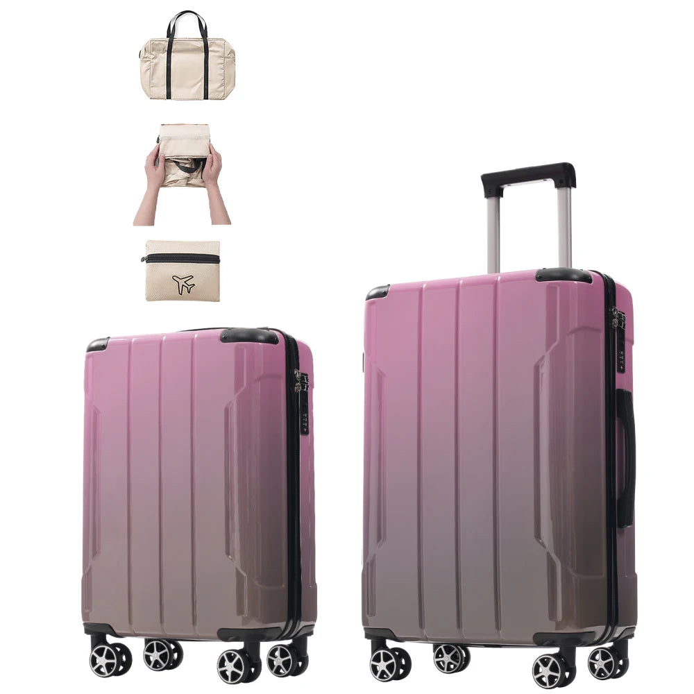 Luggage Sets 2 Piece Suitcase Set with Spinner Wheels, Built-in TSA Lock, Foldable Duffel Bag for Travel Men & Women