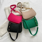 Women's Embossed Felt Handbag with Portable Chain