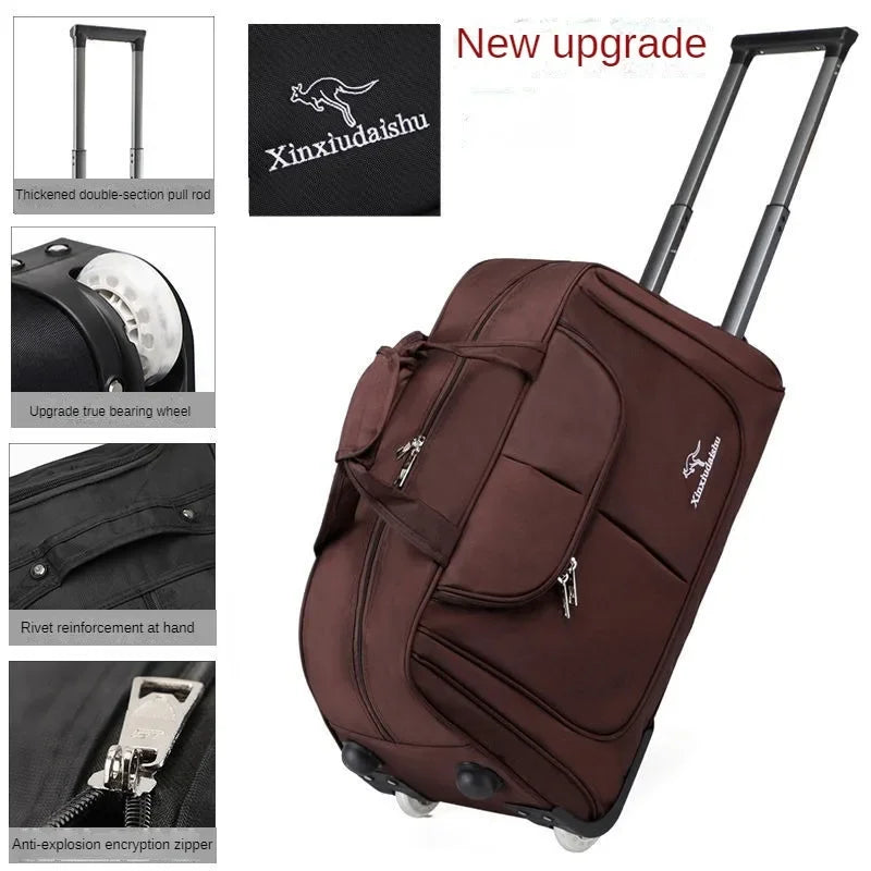 Large Capacity Trolley Bag Men's and Women's Hand Travel Bags Waterproof,lightweight,foldable Duffel Bag Multifunctional Storage