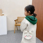 Soft Plush Bear Rabbit Cartoon Children Coin Purse Cute Animal Zipper Kid Shoulder Bag Girl Messenger Bag Mini Handbag Purse