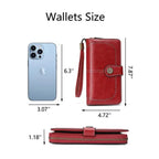 Women's Wristlet Wallet with Coin Pocket (large capacity)