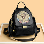 Luxury Women Genuine Leather Backpack Casual Ladies Shoulder Bag Fashion Large Capacity Travel Female Quality Cowhide Knapsack