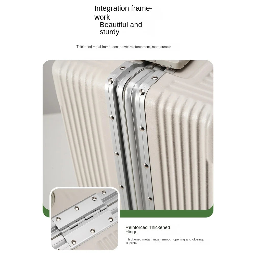 18 Inch Trolley Case Travel Suitcase Boarding Case Aluminum Frame Password Box Suitcase Universal Wheel Rolling Luggage Bag