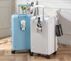 sushimu Suitcase Wide Handle Travel Suitcase Men 20 24 26 Carry-On Luggage Women PC Aluminum Frame Trolley Case