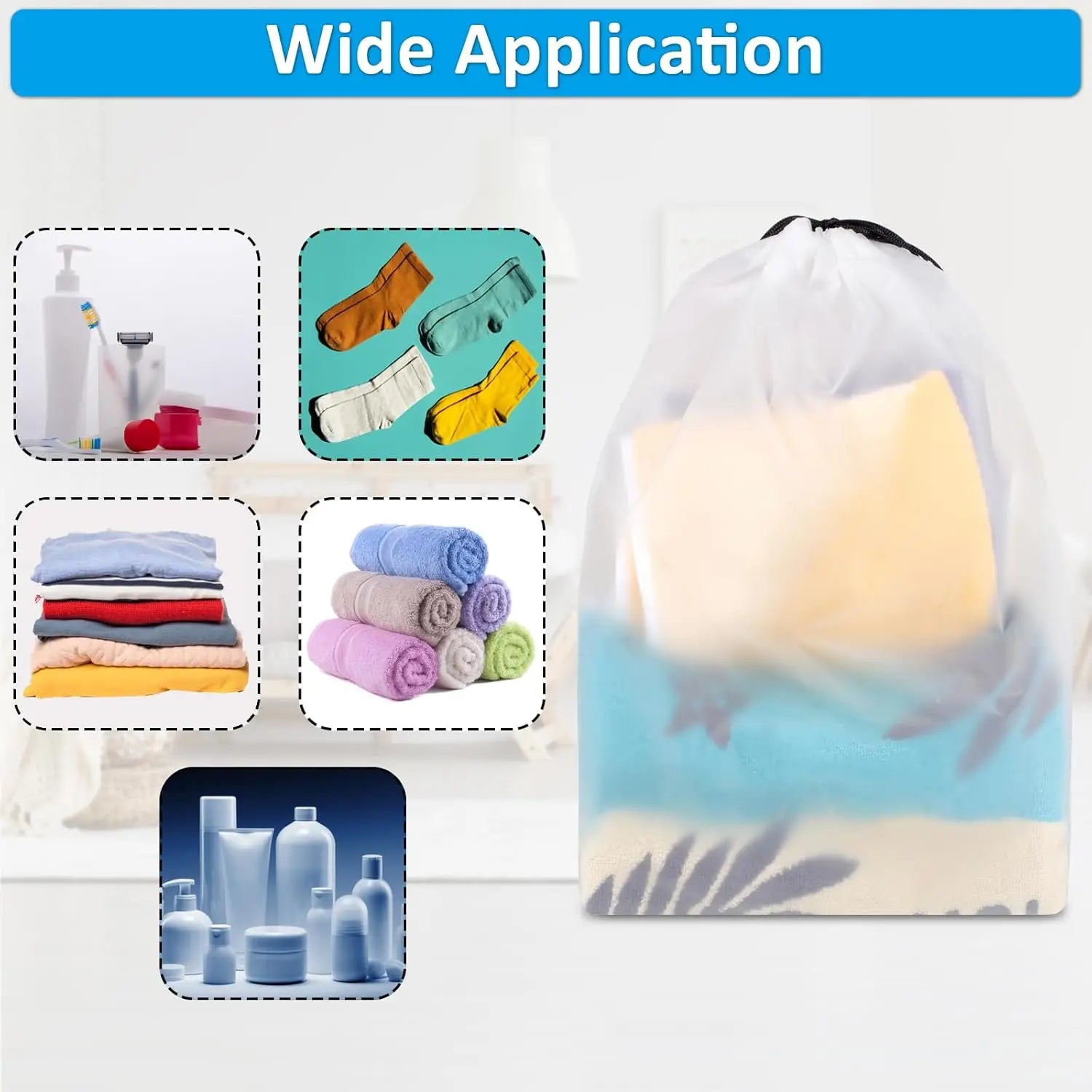 Clear Drawstring Shoe Bags (5PCS)