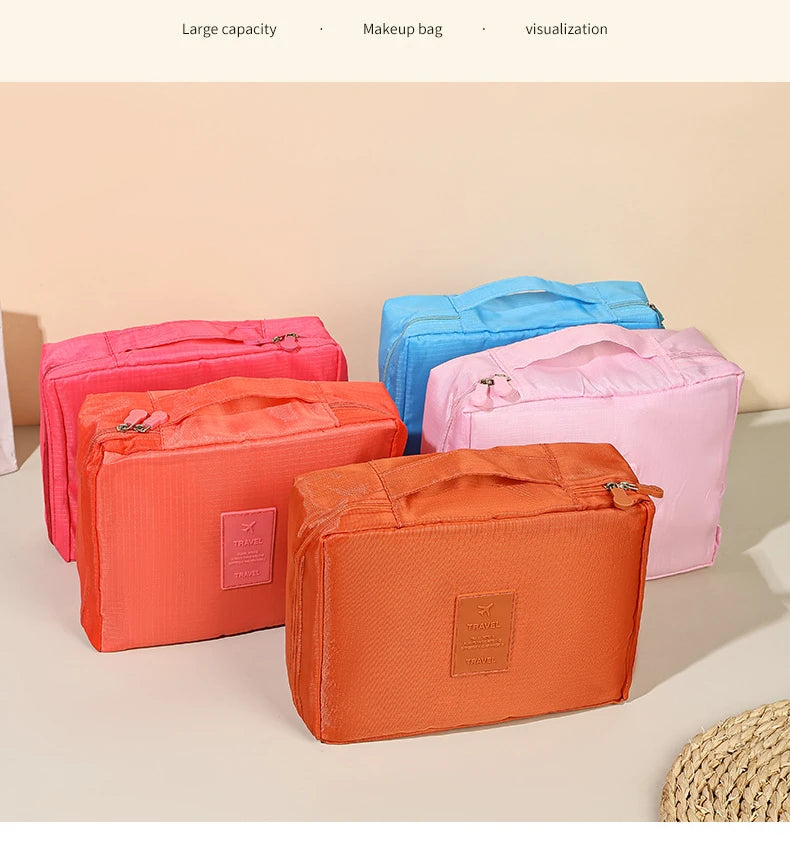 Women's Waterproof Makeup & Toiletries Travel Bag | Portable Cosmetic Organizer, Hanging Shower Pouch