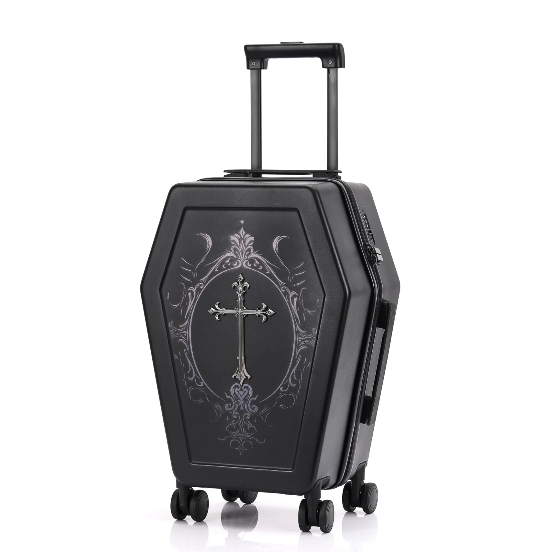 Travel suitcase on spinner wheels Trolley luggage  20'' cabin luggage bag case  leather Retro vintage suitcase storage Box