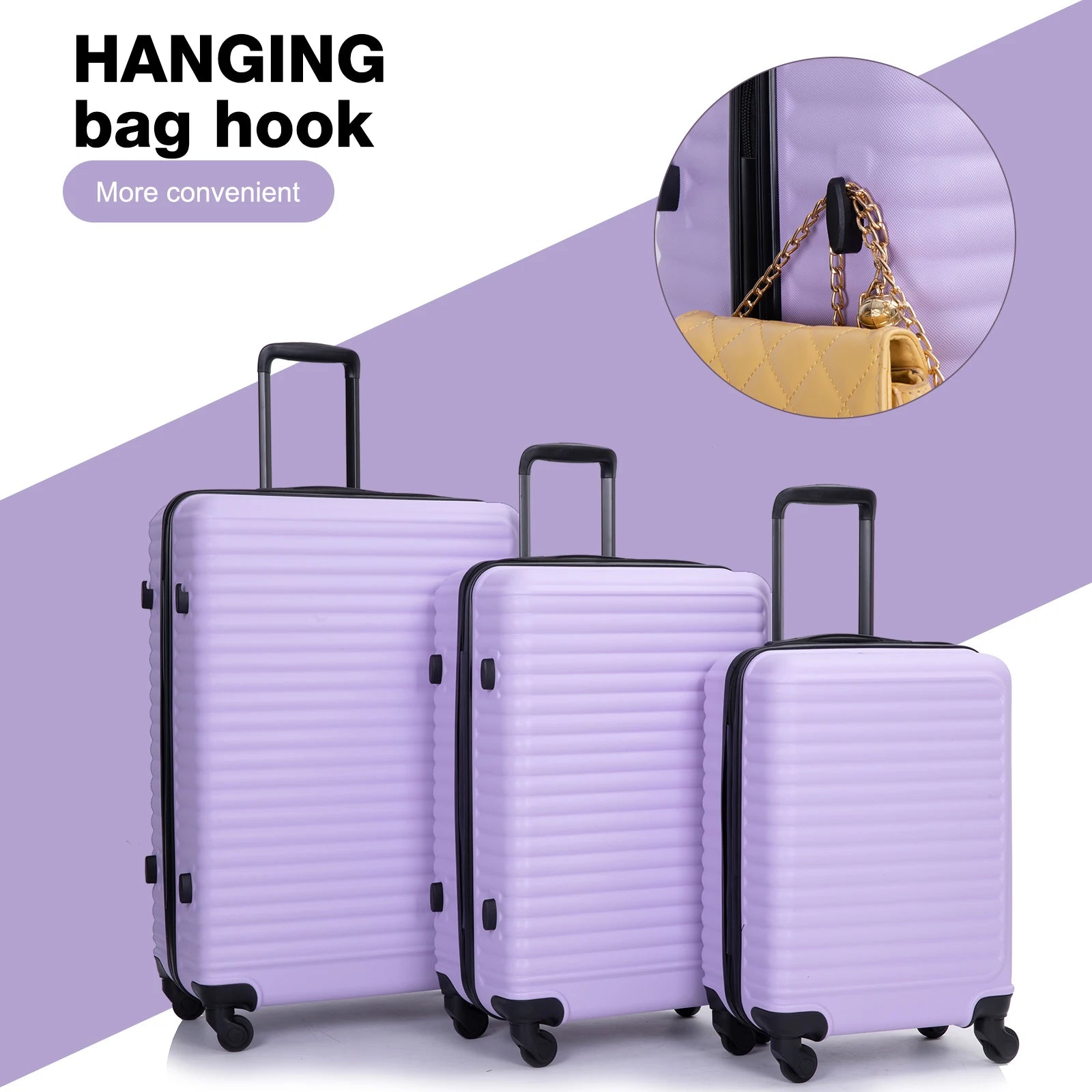 Travelhouse 3 Piece Hardside Luggage Set Hardshell Lightweight Suitcase with TSA Lock Spinner Wheels 20in24in28in