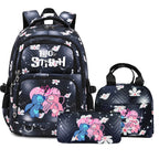 Stitch Large Capacity Backpack Daypack Lightweight Schoolbag Casual Travel Knapsack for Women Girls Pen Lunch Bags
