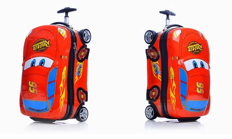 Anime Supercar Child Boy Girl Toys Trolley Suitcase cute cartoon Children's luggage Wheel Suitcase Travel Children's Suitcase