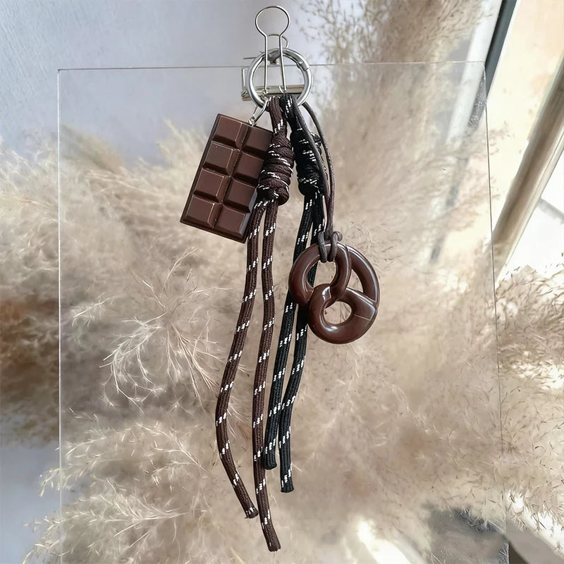 Leather Dachshund Bag Pendant Creative Keychain Lanyard bag Accessory Key Pendant Car Keyring Charm Gift