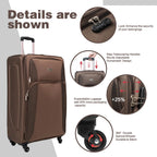 Softshell Luggage Expandable 4-Piece Set Suitcase (Lightweight)