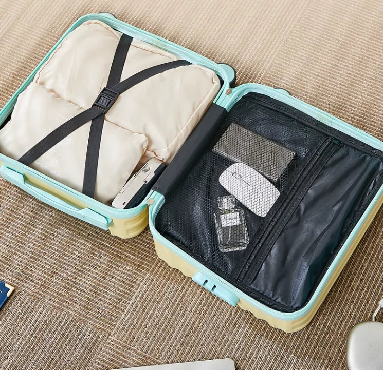 2025 New Style Luggage 14-Inch Fashionable Lightweight Boarding with Water Cup Holder Mobile Phone Holder Large Capacity Luggage