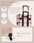 Makeup Trolley Case Detachable 4 in 1 Alloy Train Briefcase for Nail Manicure on Wheels Lock Salon Large Capacity Storage Case