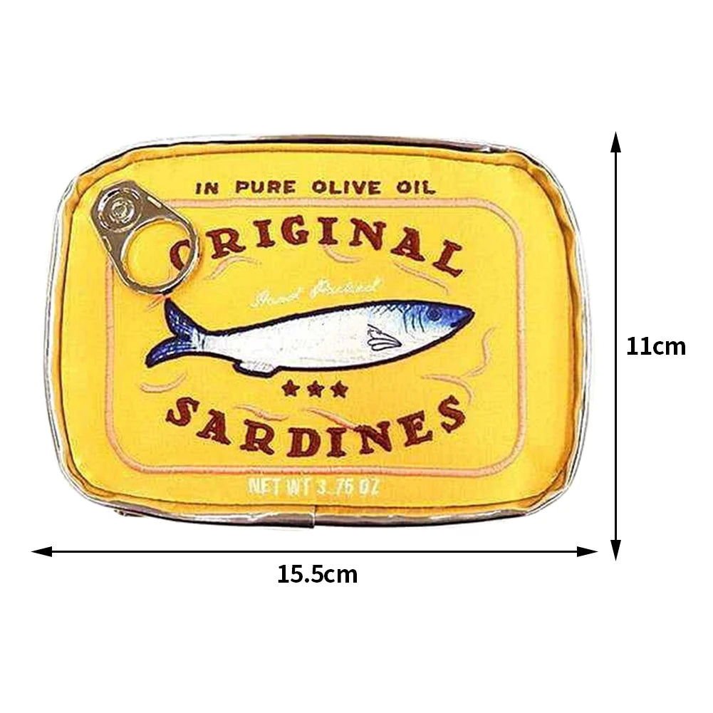 Canned Sardines Style Storage Bag Cute Bath Travel Bag Creative Portable Fashion Zipper Multi-function Soft for Weekend Vacation