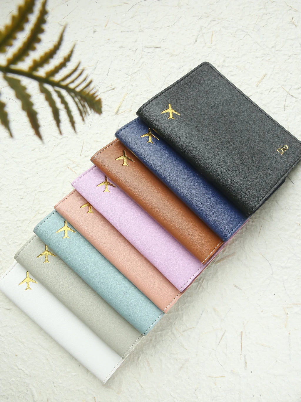 2PCS Custom Name Passport Holder & Luggage Tag Set Customized Gold Monogram Name Faux Leather Passport Cover with a Luggage Tag