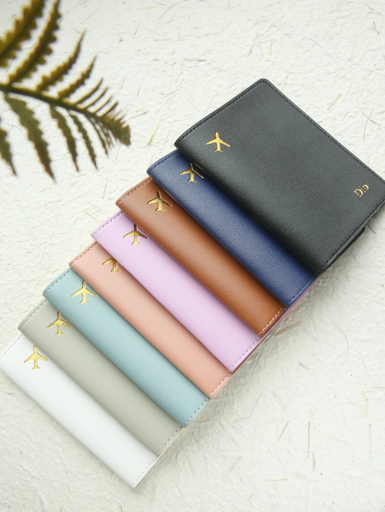 2PCS Custom Name Passport Holder & Luggage Tag Set Customized Gold Monogram Name Faux Leather Passport Cover with a Luggage Tag
