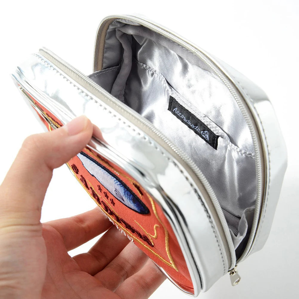 Canned Sardines Style Storage Bag Cute Bath Travel Bag Creative Portable Fashion Zipper Multi-function Soft for Weekend Vacation