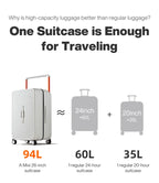 Mixi Large-Capacity Suitcase Trolley Case 26inch Checked in Hardside Rolling Wheels Luggage Wide Handle Travel Suitcases Trunk