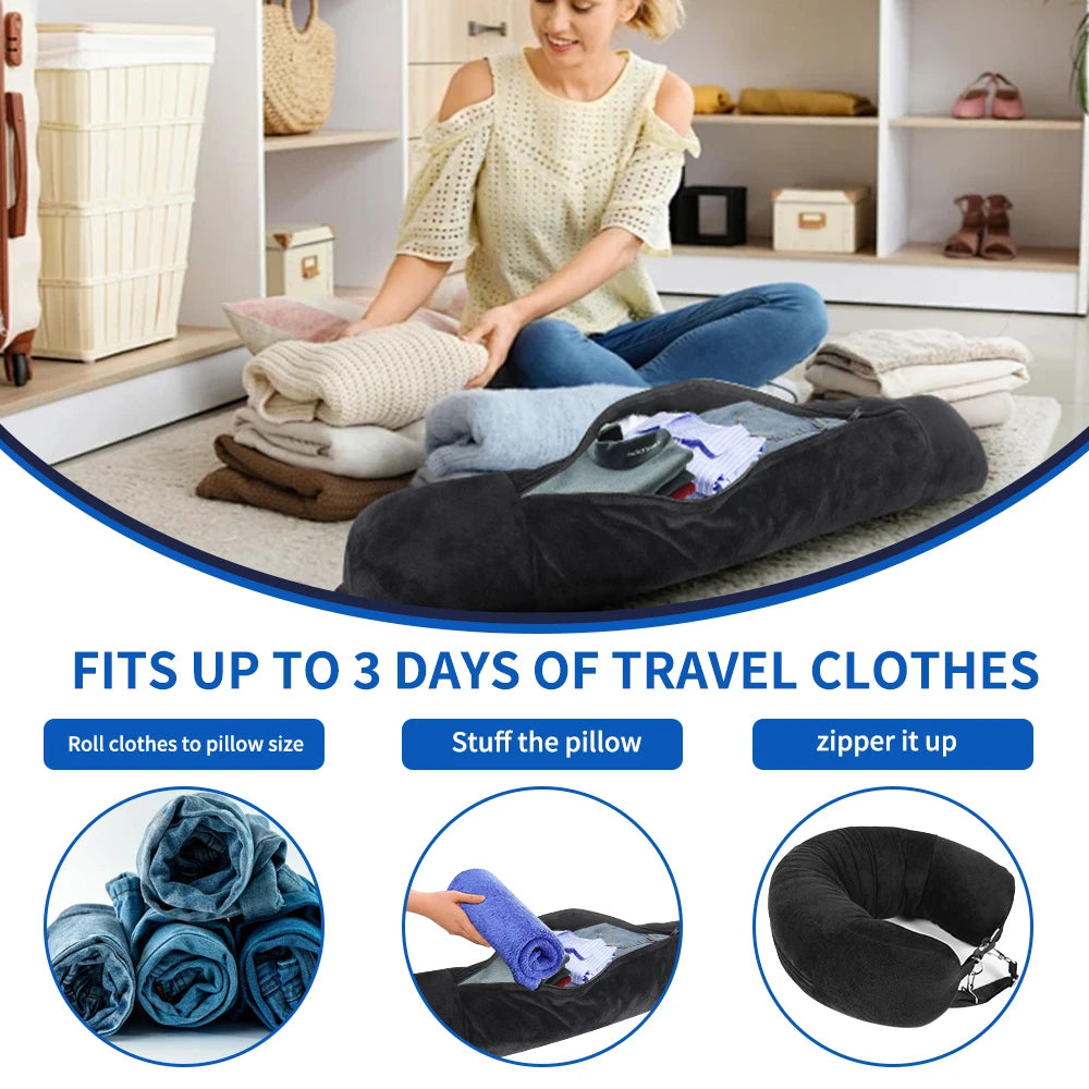 Fillable U-Shaped Travel Pillow