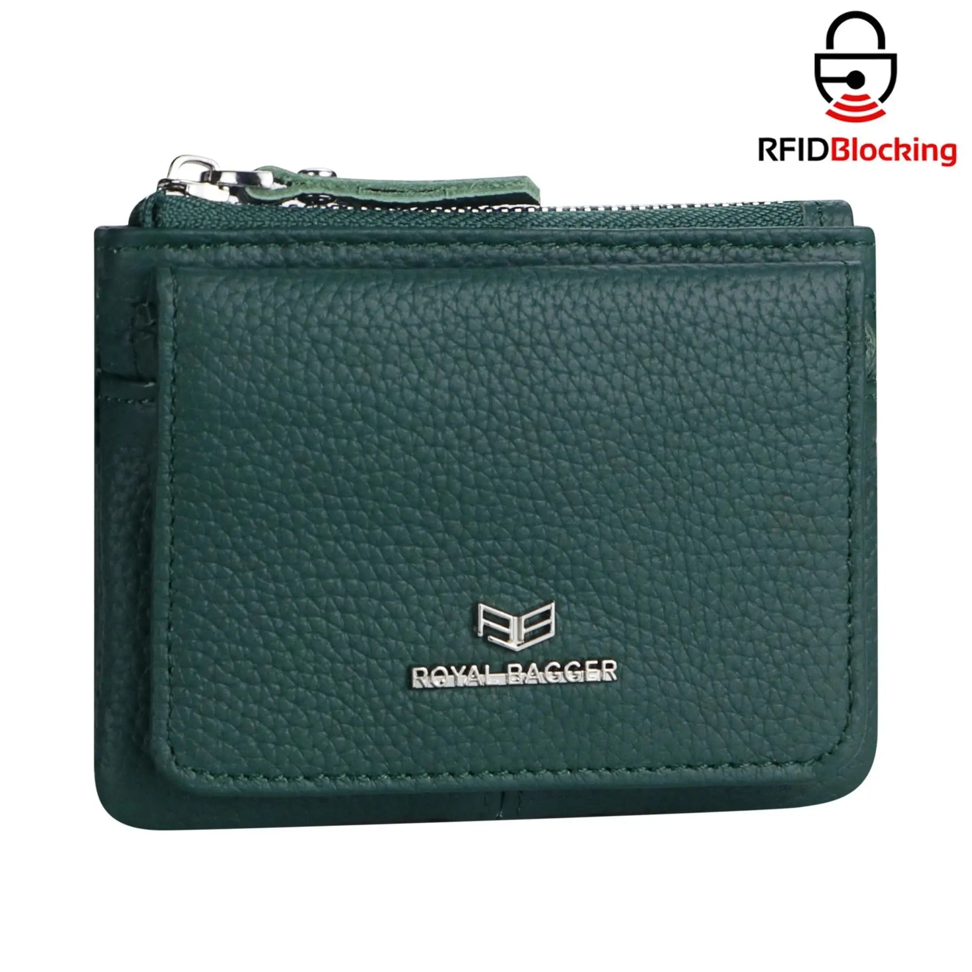 Royal Bagger Genuine Leather Women's Coin Purse Woman card holder wallet RFID Blocking Small Wallet Casual Zipper Change Pouch