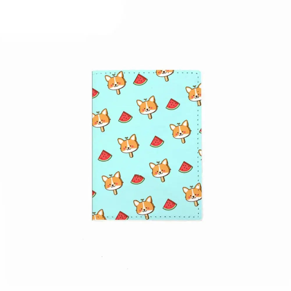 New PU Leather Corgi Dog Passport Bag Cartoon Cute Passport Cover Multi Functional Passport Protective Sleeve Travel Accessories