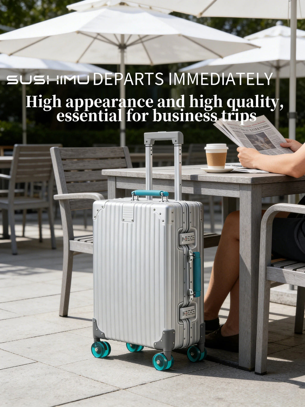 Jelly wheel all-aluminum magnesium alloy suitcase 20-inch carry-on luggage, sit-on suitcase with lock, 28-inch telescopic handle