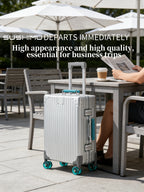 Jelly wheel all-aluminum magnesium alloy suitcase 20-inch carry-on luggage, sit-on suitcase with lock, 28-inch telescopic handle