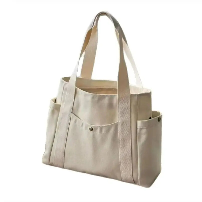 HOMEFISH Portable large-capacity canvas bag, versatile shoulder bag design, special cloth bag for students' class and daily