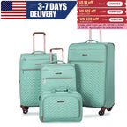 Travelhouse 4 Piece Luggage Set Softside Expandable Lightweight Suitcase with Double Spinner Wheels