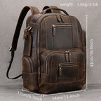 Newsbirds men's leather backpack retro luxury fashion style bagpack travel bag backpack school bag for man leather daypack men