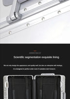 TravelTrolley Luggage 20‘’Carry-On Cabin Suitcase Travel Bags Rolling Luggage Aluminum-magnesium Alloy Travel Suitcase