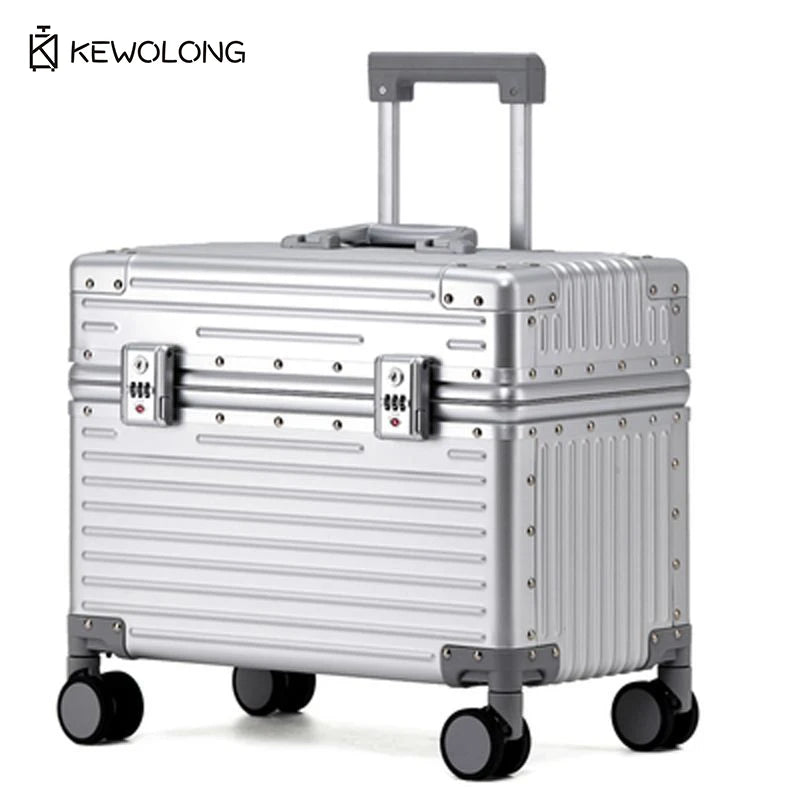 Right Angle Aluminum Suitcase, Top Opening Hard Shell Carry-On Luggage with 360° Spinner Wheels, Camera GearPhotography trolley