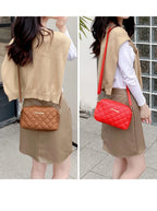 2025 tassel women's small crossbody bag trend diamond grid embroidery camera women's shoulder bag fashion chain crossbody bag