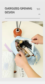 Embroidery Large-Capacity Cosmetic Bag Waterproof Portable Storage Bag Travel Makeup Pouch