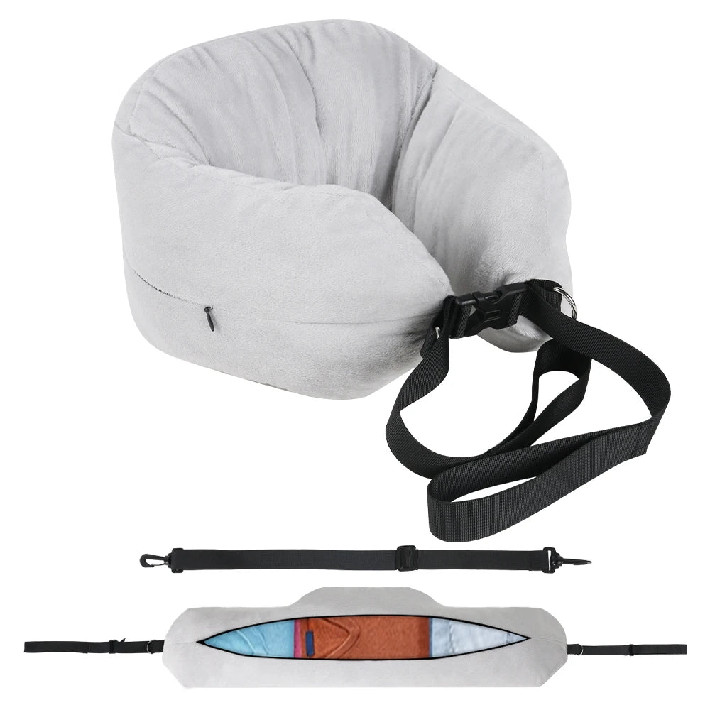 Fillable U-Shaped Travel Pillow