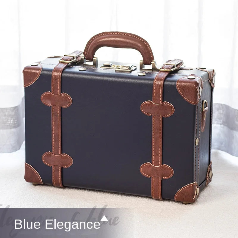 13/16/18 Inch Vintage Cosmetic Case Mini Carry-on Luggage Suitcase PU Lightweight Ready Bag Handbag Password Lock Makeup Box