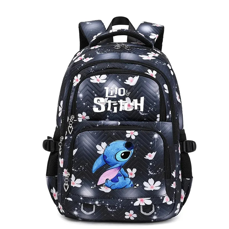 Stitch Large Capacity Backpack Daypack Lightweight Schoolbag Casual Travel Knapsack for Women Girls Pen Lunch Bags