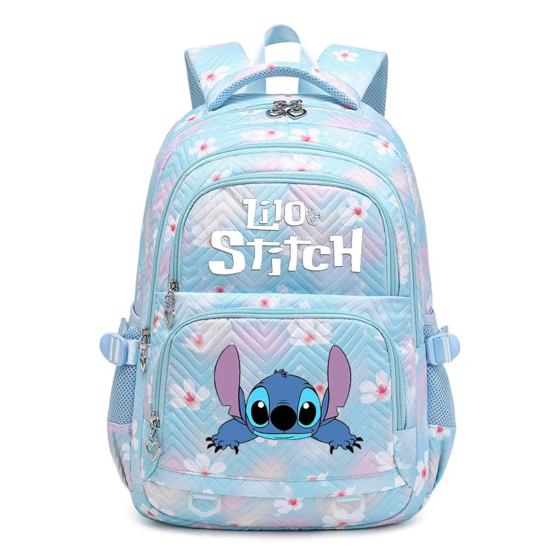 Stitch Large Capacity Backpack Daypack Lightweight Schoolbag Casual Travel Knapsack for Women Girls Pen Lunch Bags