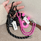 Hand-Woven Fitness Keychain Mini Dumbbell Anti-Lost Gym Lover Key chain DIY Trinket Nylon Rope Pendant Fitness Enthusiast