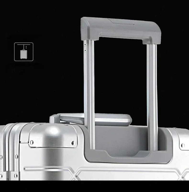 TravelTrolley Luggage 20‘’Carry-On Cabin Suitcase Travel Bags Rolling Luggage Aluminum-magnesium Alloy Travel Suitcase