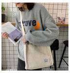 Women Handbag Simple Corduroy Portable Large Capacity HandBag Ins Fashion Trend Small Square Handbag Single Shoulder Bags