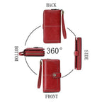 Women's Wristlet Wallet with Coin Pocket (large capacity)