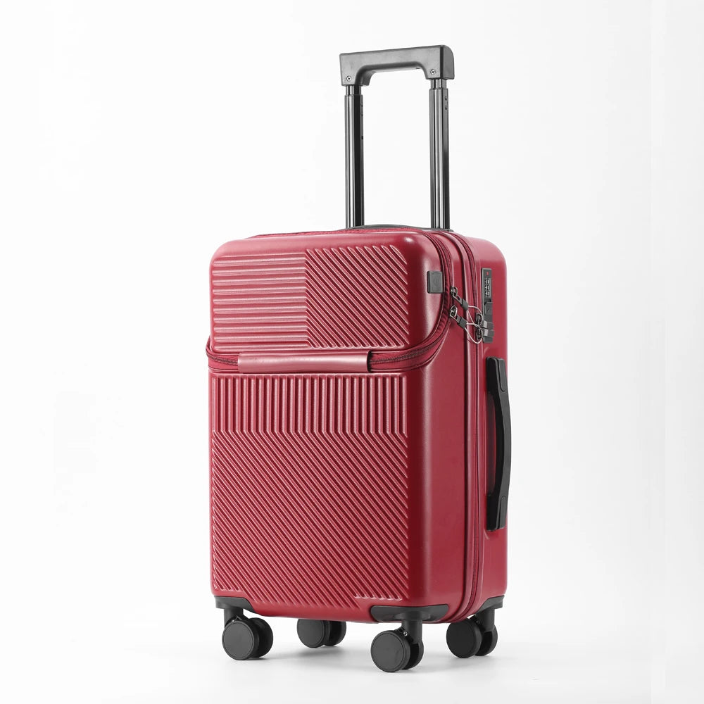 Suitcase Luggage Stylish Business Suitcase with Cup Holder Compact 20-inch Lightweight Carry-on