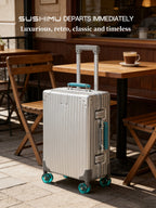 Jelly wheel all-aluminum magnesium alloy suitcase 20-inch carry-on luggage, sit-on suitcase with lock, 28-inch telescopic handle