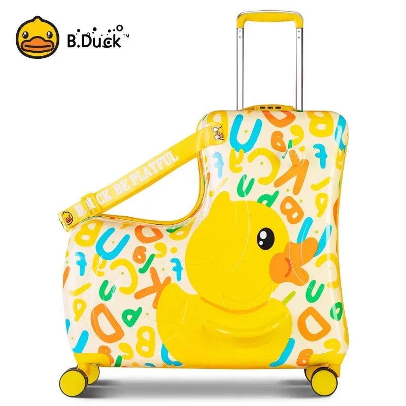 Travel kids luggage cartoon Riding trolley case children's riding suitcase can sit and ride rolling luggage gift travel bags